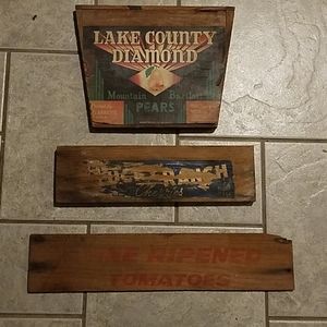 3 Produce Crate Ends Wall Art